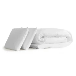 Pack sommier tapissier matelas Ressorts ensachés avec couette et oreillers><noscript><img width=