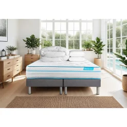 Pack sommier tapissier matelas Ressorts ensachés et mémoire de forme avec couette et oreillers>Bodycare Clearance