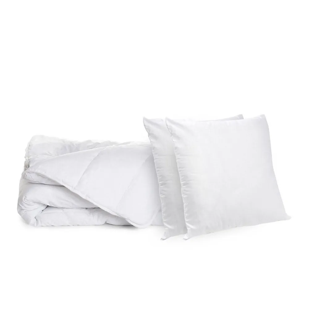 Pack Été Couette légère 220x240cm + 2 Oreillers 60x60cm ANTI-TRANSPIRATION TOPCOOL>Bleu Calin