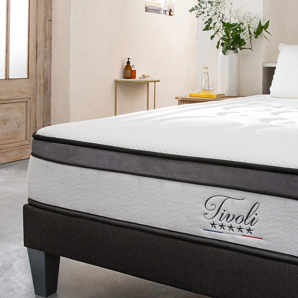 Pack Tivoli 180x200 cm Matelas Mousse + Sommier Bois + Protège matelas anti punaise>Bellecour New