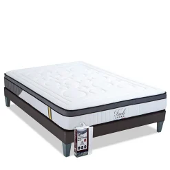 Bellecour Pack Tivoli 160x200 cm Matelas Mousse + Sommier Bois + Protège matelas anti punaise* Ensemble Sommier Et Matelas