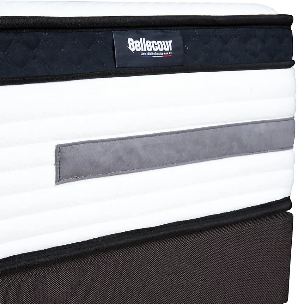 Bellecour Pack Versailles 160x200 cm Matelas Ressorts ensachés + Sommier Bois + Accessoires* Ensemble Sommier Et Matelas