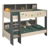 Lits superposes enfant - Decor Chene Jackson et Gris Ombre - Sommiers inclus - 2 x 90 x 200 cm - JIM>Parisot Best