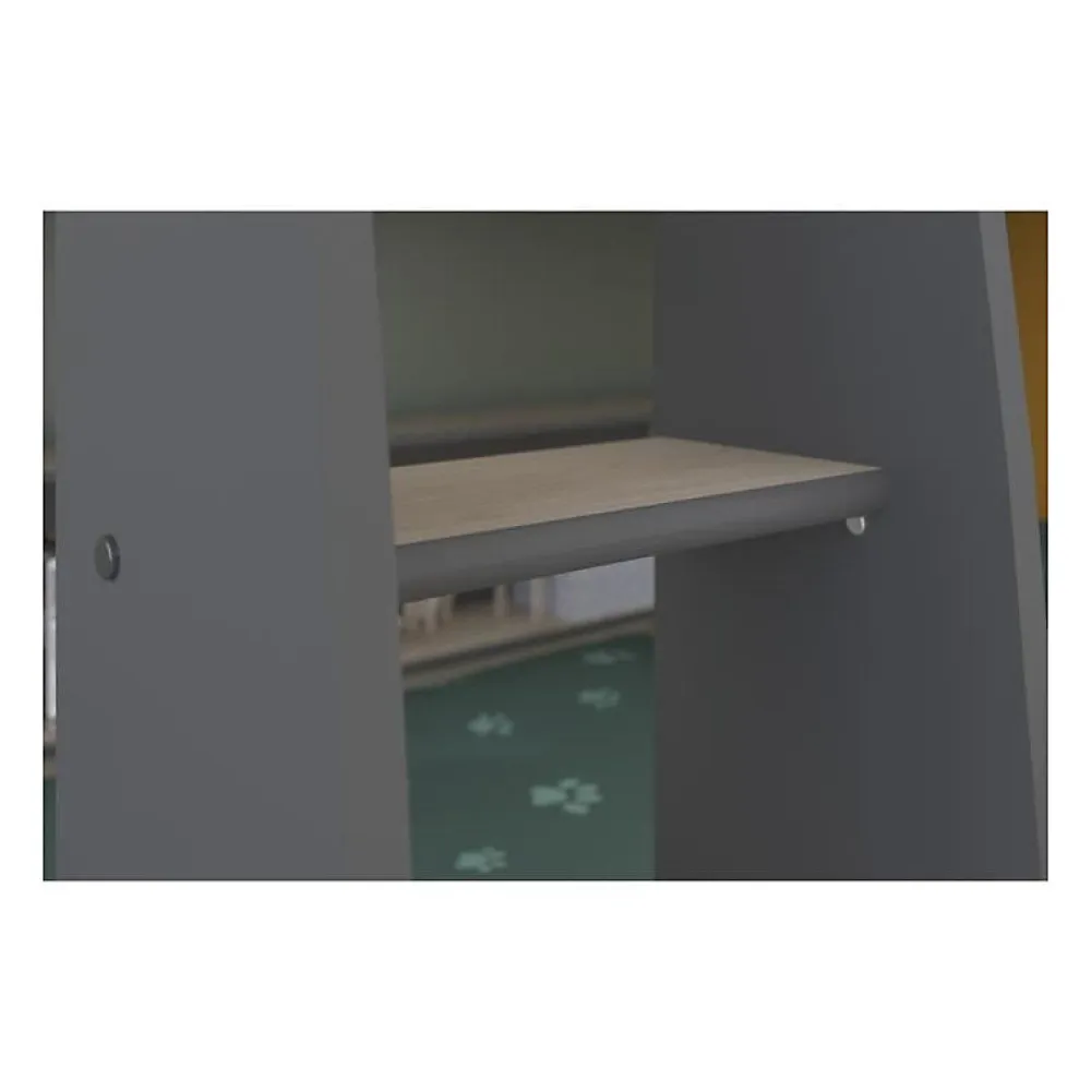 Lits superposes enfant - Decor Chene Jackson et Gris Ombre - Sommiers inclus - 2 x 90 x 200 cm - JIM>Parisot Best