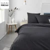 Todays Tools Parrure de lit TODAY Prestige - 240 x 260 cm - 2 personnes - 100% Percale Finition dentelle - Fusain* Parure De Lit