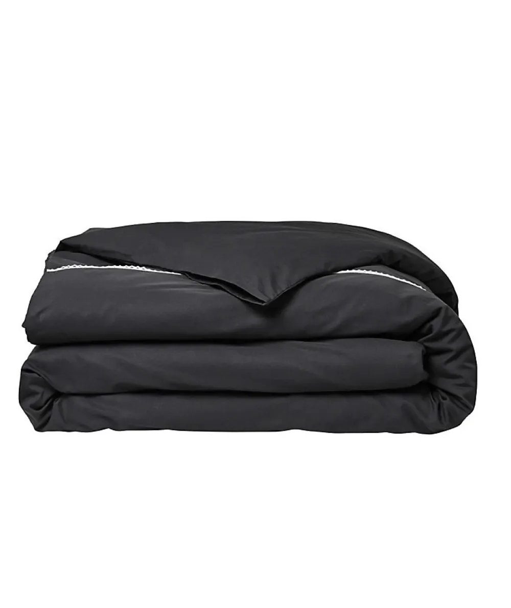 Todays Tools Parrure de lit TODAY Prestige - 220 x 240 cm - 2 personnes - 100% Percale Finition dentelle - Fusain* Parure De Lit