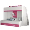 PARTY 17 Lit superposé 247/165/135 (blanc/rose)>Abiks Meble Discount