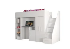 Abiks Meble PARTY 14 Lit superposé 247/165/120 (blanc)*Enfant Lit Enfant