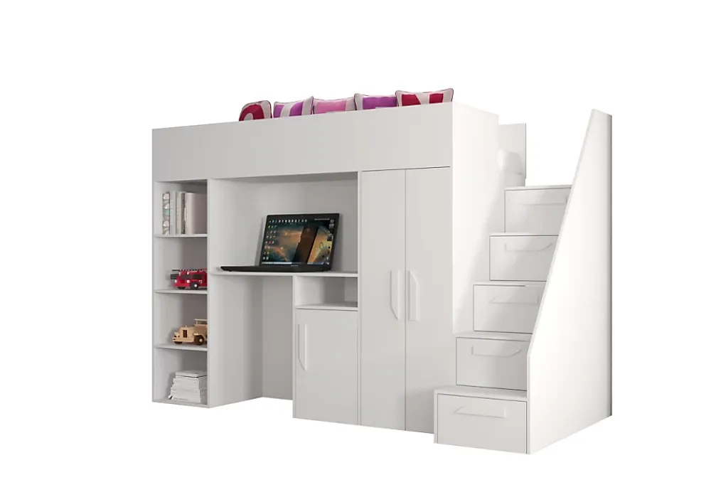 Abiks Meble PARTY 14 Lit superposé 247/165/120 (blanc)*Enfant Lit Enfant
