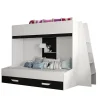 PARTY 17 Lit superposé 247/165/135 (blanc/noir)>Abiks Meble Best