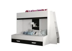 PARTY 17 Lit superposé 247/165/135 (blanc/noir)>Abiks Meble Best