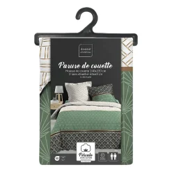 PARURE 3 P. 240 x 220 CM PERCALE IMP. 78 FILS ALLOVER BELOR - 220x240cm - Vert kaki><noscript><img width=