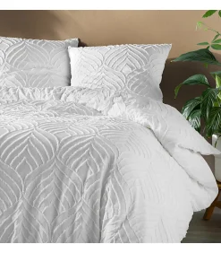 Douceur D'Intérieur Parure 3 pièces 240x260cm tufté blanc - 240x260cm - Blanc* Housse De Couette