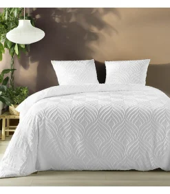Douceur D'Intérieur Parure 3 pièces 240x260cm tufté blanc - 240x260cm - Blanc* Housse De Couette