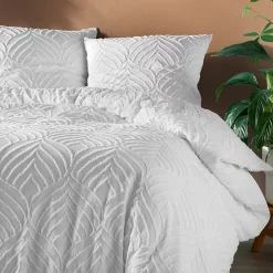 Douceur D'Intérieur Parure 3 pièces 240x260cm tufté blanc - 240x260cm - Blanc* Housse De Couette