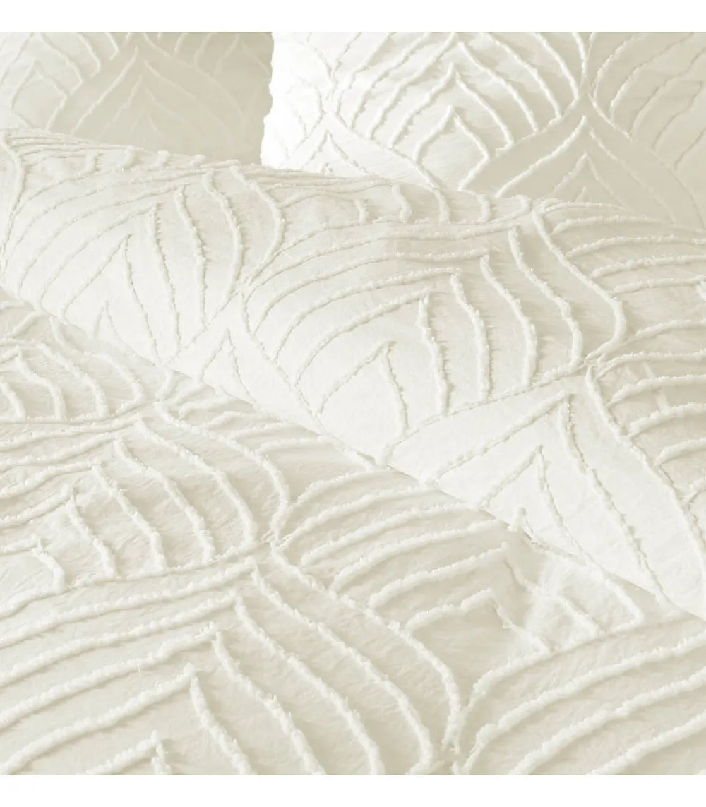 Parure 3 pièces 220x240cm tufté ivoire - 220x240cm - Ivoire>Douceur D'Intérieur Discount