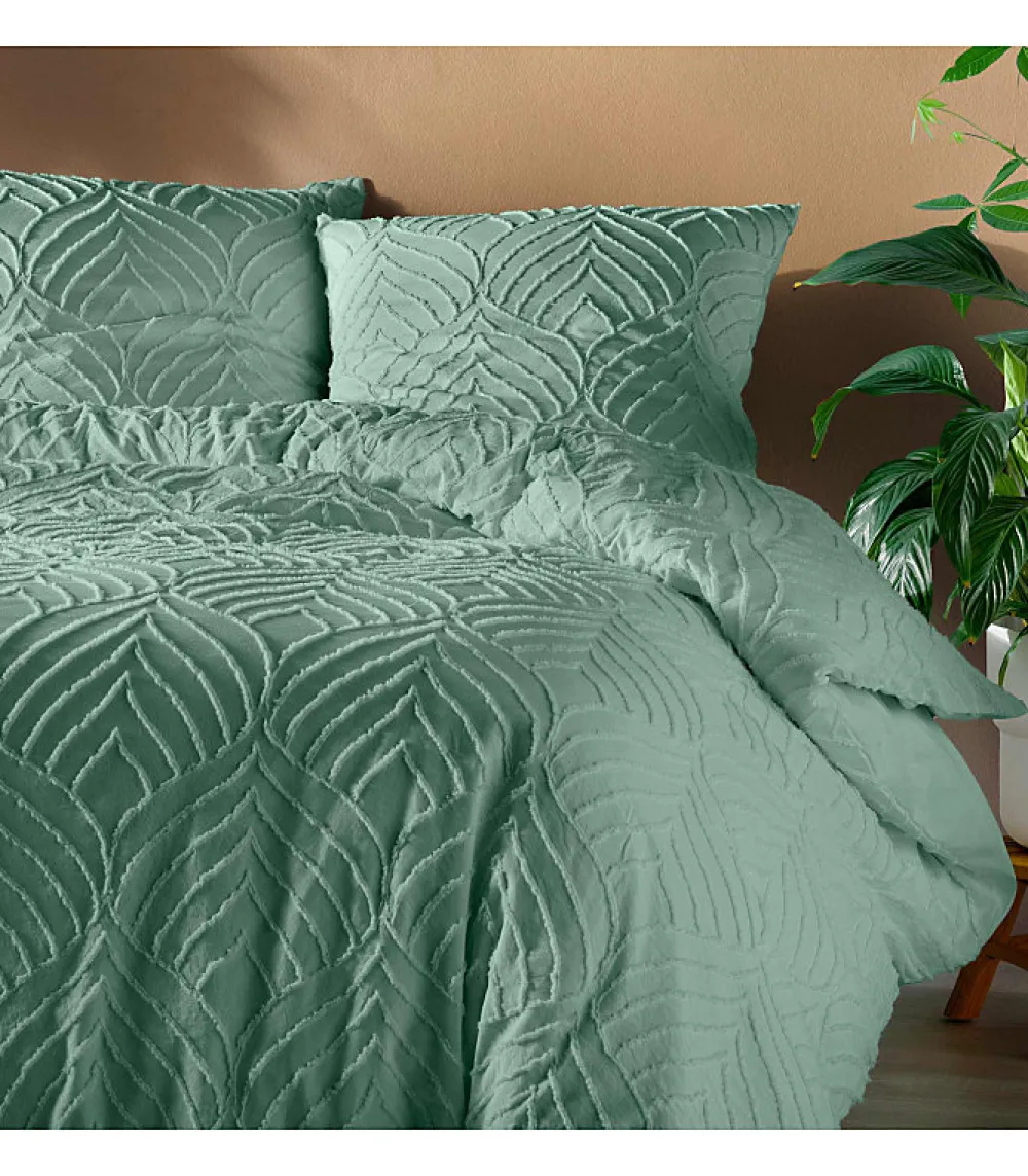 Parure 3 pièces 240x260cm tufté sauge - 240x260cm - Vert sauge>Douceur D'Intérieur Hot