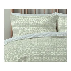 Parure de couette "Arri" toutes dimensions 100% Coton / 57 Fils/cm² - Arri Sauge - Parure de couette 240 x 220 cm + 2 Taies d'orei>Copenhagen Home New