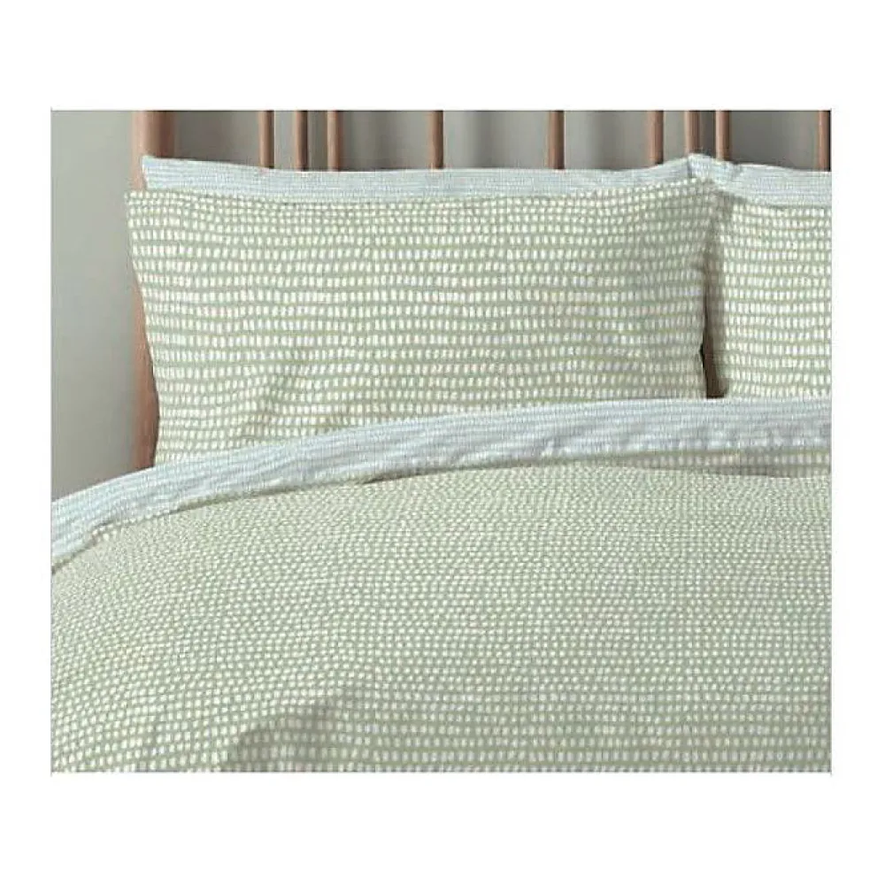 Parure de couette "Arri" toutes dimensions 100% Coton / 57 Fils/cm² - Arri Sauge - Parure de couette 240 x 220 cm + 2 Taies d'orei>Copenhagen Home New