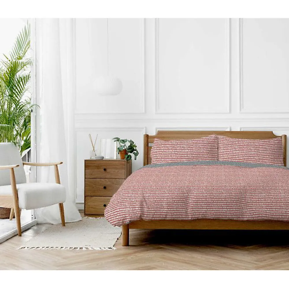 Parure de couette "Arri" toutes dimensions 100% Coton / 57 Fils/cm² - Arri Terracotta - Parure de couette 240 x 220 cm + 2 Taies d>Copenhagen Home Best