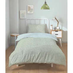 Parure de couette "Arri" toutes dimensions 100% Coton / 57 Fils/cm² - Arri Sauge - Parure de couette 140 x 200 cm + 1 Taie d'oreil>Copenhagen Home
