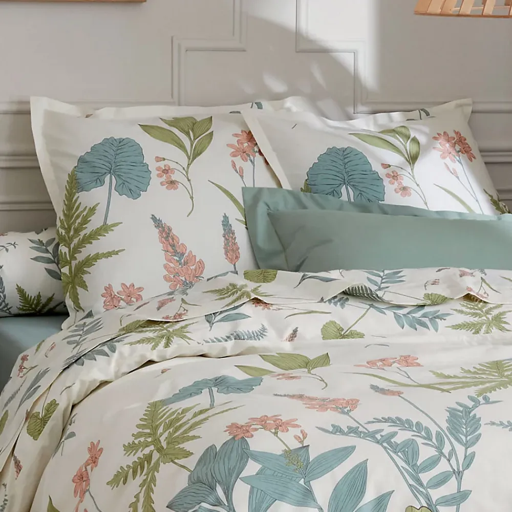Tradilinge Parure de couette au style nature (260x240 cm - Vert)* Parure De Lit