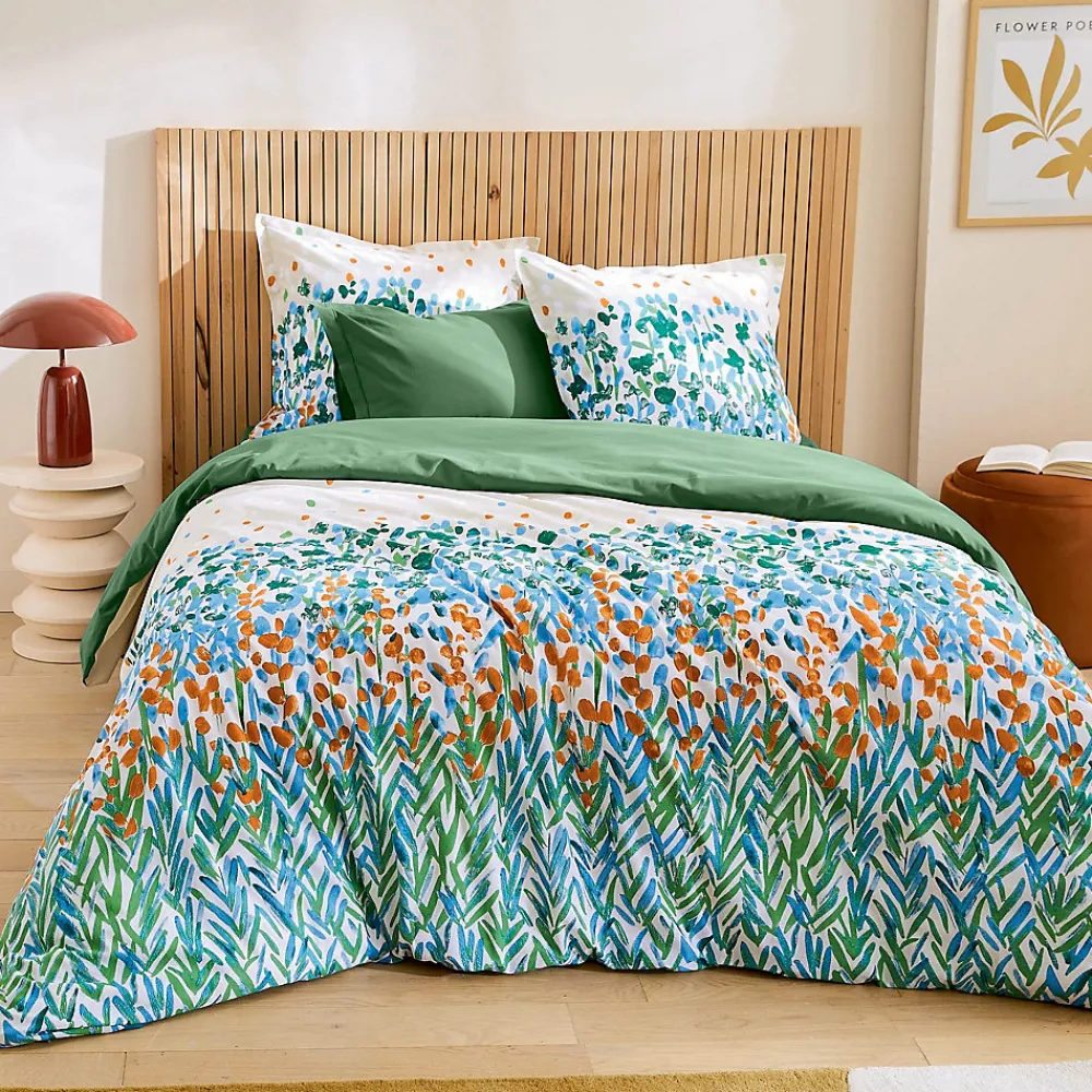 Parure de couette au style printanier (140x200 cm - Vert)>Tradilinge Outlet