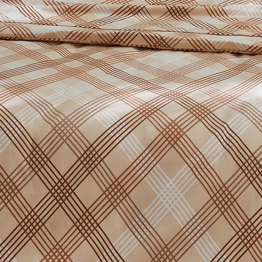 Parure de couette en flanelle au look graphique (260x240 cm - Beige foncé)>Tradilinge Clearance