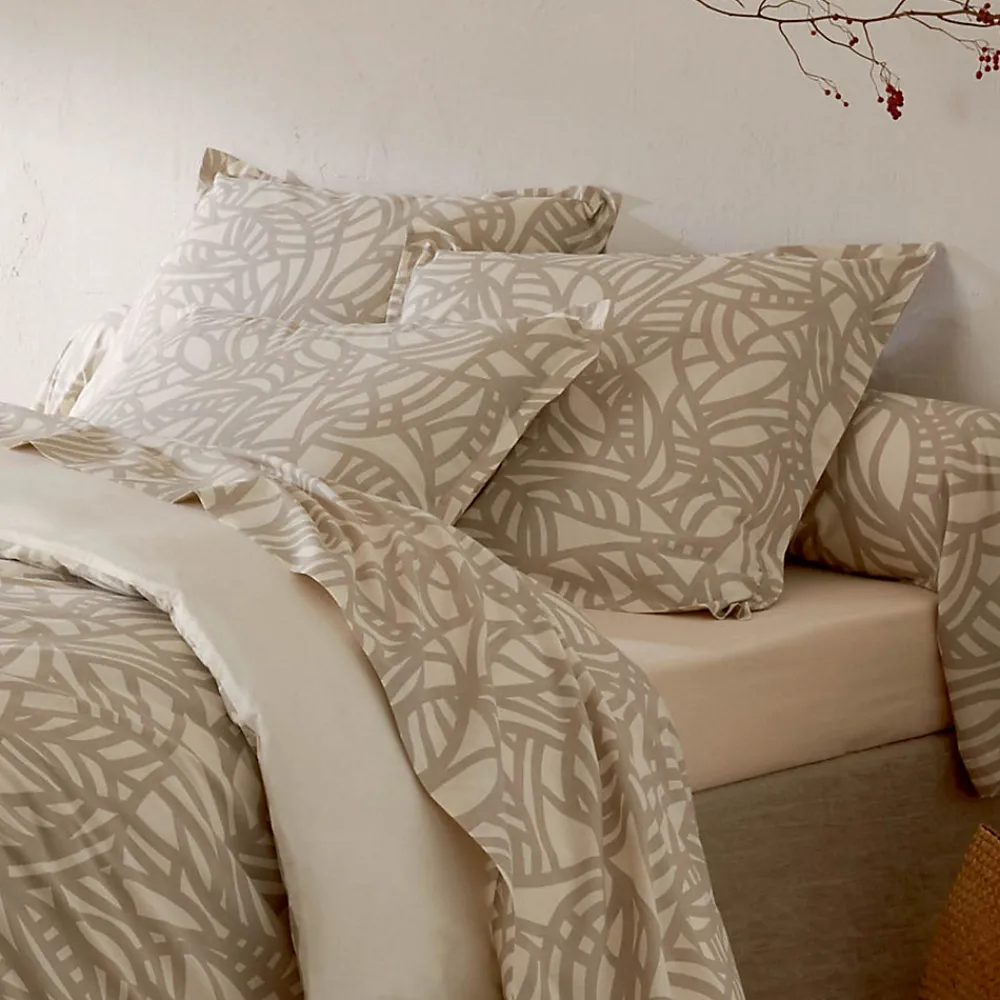 Parure de couette imprimée graphique (140x200 cm - Beige)>Tradilinge Sale