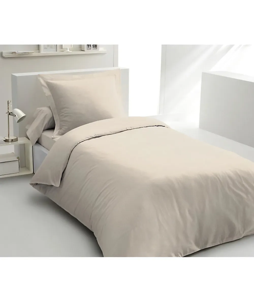 PARURE DE COUETTE - 140x200 cm - 100% COTON - BEIGE CREME>Lovely Home Hot