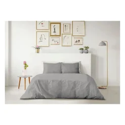 Lovely Home PARURE DE COUETTE - 240x260 cm - 100% COTON - GRIS CLAIR* Parure De Lit