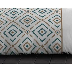 Parure de couette Microfibre ETHNO 220x240cm et 2 taies d'oreillers 63x63cm Bleu Canard><noscript><img width=