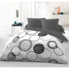 Parure de couette microfibre Audace - 1 housse de couette 220 x 240 cm + 2 taies d'oreiller 63 x 63 cm - Gris clair>Home Linge Passion Best