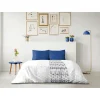 Parure de couette microfibre AMBROISIE - 1 housse de couette 220 x 240 cm + 2 taies d'oreiller 63 x 63 cm - Bleu>Home Linge Passion New