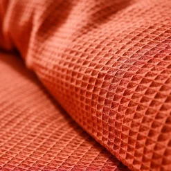 Parure de couette "Nid d'abeille" 240 x 220 pour lit 2 Places 140 à 160 cm - Nid d'abeille Terracotta>Coton Pur Sale