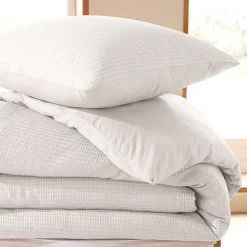 Coton Pur Parure de couette "Nid d'abeille" 240 x 220 pour lit 2 Places 140 à 160 cm - Nid d'abeille Neige* Housse De Couette