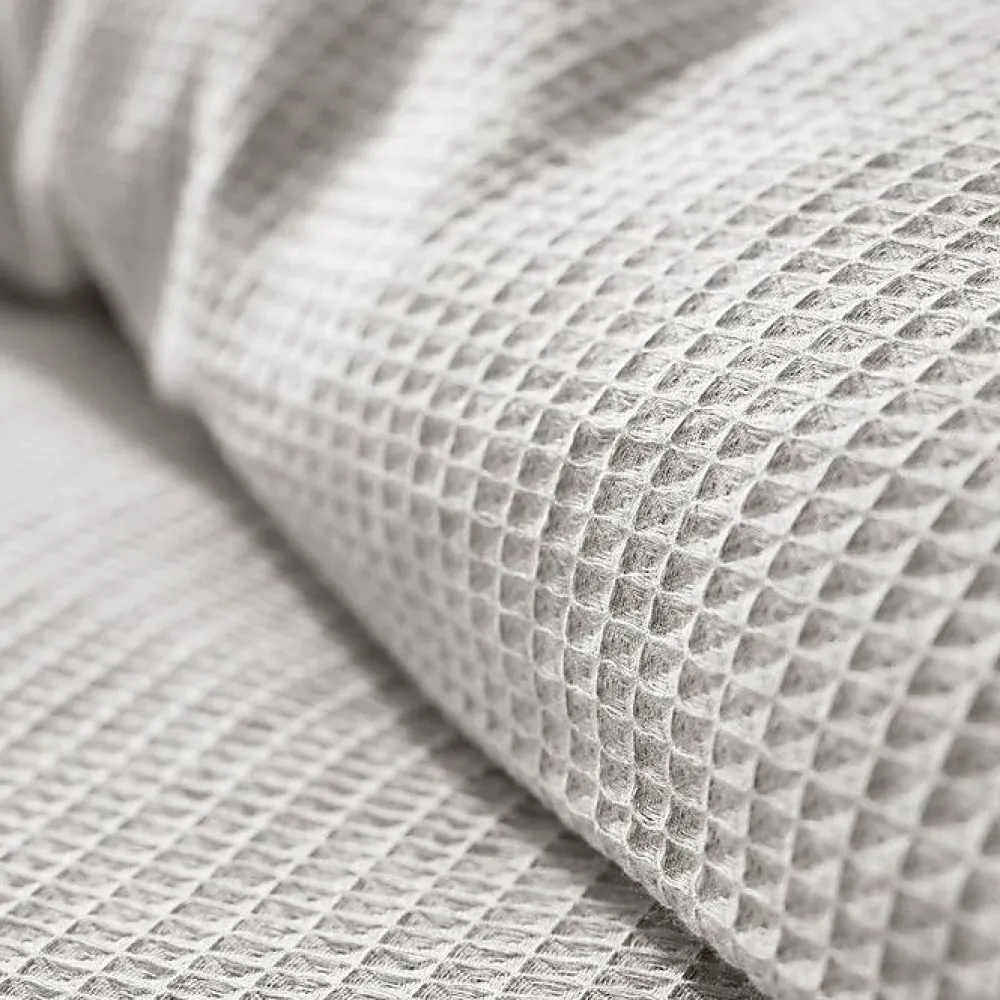 Parure de couette "Nid d'abeille" 140 x 200 pour lit 1 place - Nid d'abeille Perle>Coton Pur Online