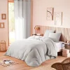 Coton Pur Parure de couette "Noah" Gaze de Coton 260 x 240 pour lit 2 Places "King Size" 160 à 180 cm - Noah Perle* Housse De Couette