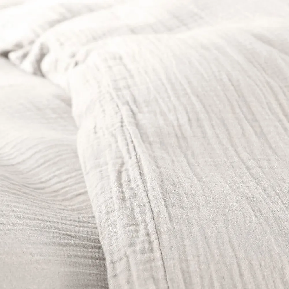Coton Pur Parure de couette "Noah" Gaze de Coton 140 x 200 pour lit 1 place - Noah Neige* Housse De Couette
