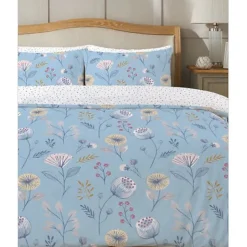 Parure de couette "Olia" toutes dimensions 100% Coton / 57 Fils/cm² - Olia Bleu - Parure de couette 200 x 200 cm + 2 Taies d'oreil>Copenhagen Home Clearance