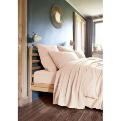L'Effet Papillon Parure de draps 4 pièces & 5 pièces "Gaïa" Gaze de Coton - Gaïa Guimauve - Parure de draps 5 pièces (1 Drap plat 240 x 300 + 1 Dra* Parure De Lit