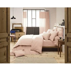 L'Effet Papillon Parure de draps 4 pièces & 5 pièces "Gaïa" Gaze de Coton - Gaïa Guimauve - Parure de draps 5 pièces (1 Drap plat 240 x 300 + 1 Dra* Parure De Lit