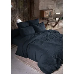 L'Effet Papillon Parure de draps 4 pièces & 5 pièces "Gaïa" Gaze de Coton - Gaïa Minuit - Parure de draps 4 pièces (1 Drap plat 270 x 300 + 1 Drap* Drap Plat