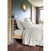 L'Effet Papillon Parure de draps 4 pièces & 5 pièces "Gaïa" Gaze de Coton - Gaïa Nuage - Parure de draps 4 pièces (1 Drap plat 270 x 300 + 1 Drap h* Drap Plat