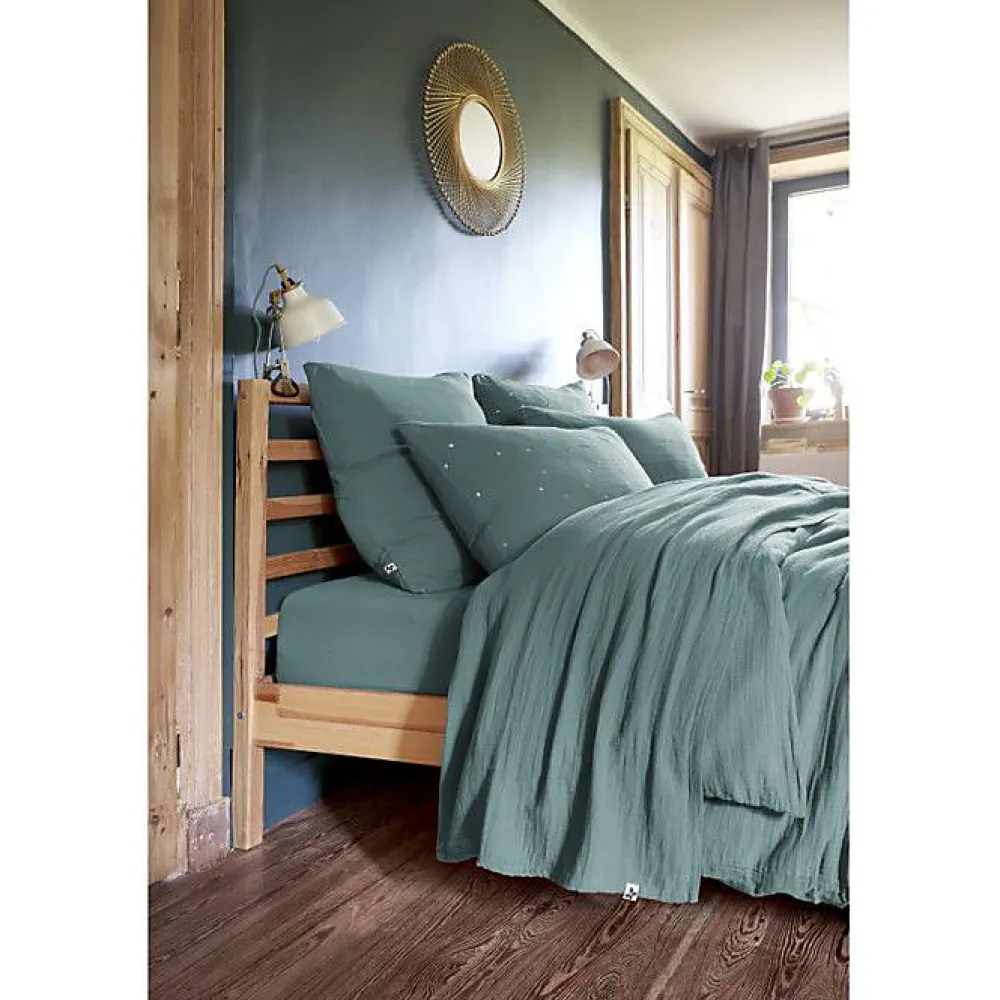 L'Effet Papillon Parure de draps Gaïa double gaze bleu 4 ou 5 pièces* Parure De Lit