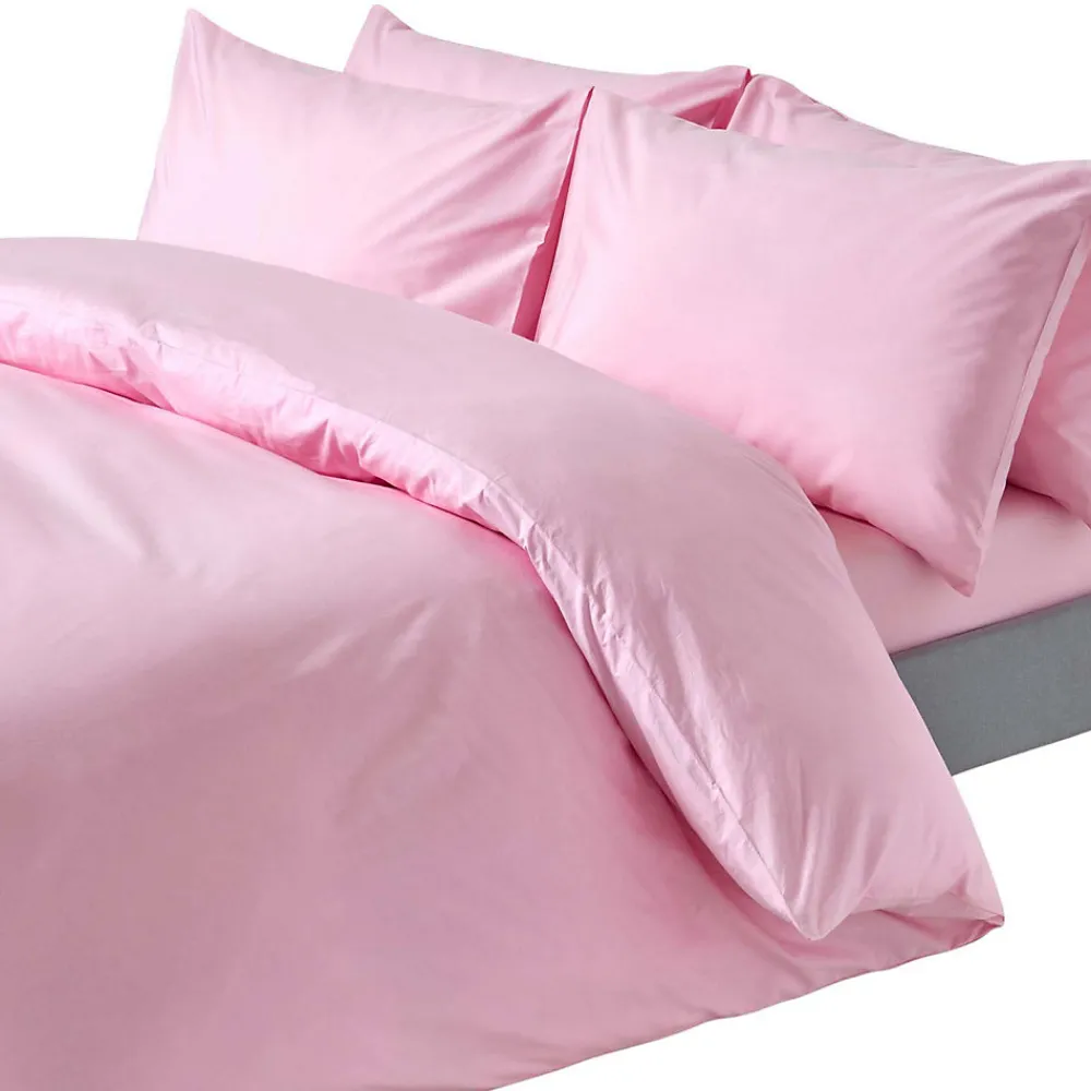 Parure de lit 100% coton égyptien 200 fils rose, 230x220cm ->Homescapes Outlet