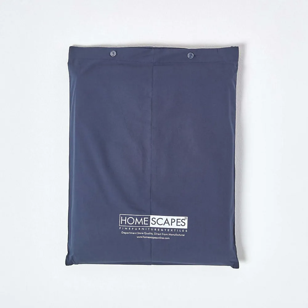 Parure de lit 100% coton égyptien 200 fils bleu marine, 260x220cm ->Homescapes Sale