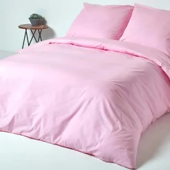 Homescapes Parure de lit 100% coton égyptien 200 fils rose, 155x220cm -* Parure De Lit