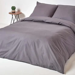 Parure de lit 100% coton égyptien 200 fils gris foncé, 155x220cm ->Homescapes Outlet