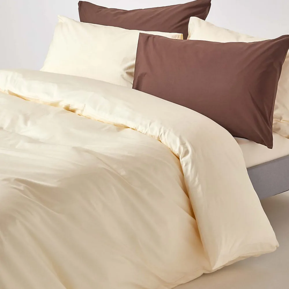 Parure de lit 100% coton égyptien 200 fils ivoire, 240x220cm ->Homescapes Discount
